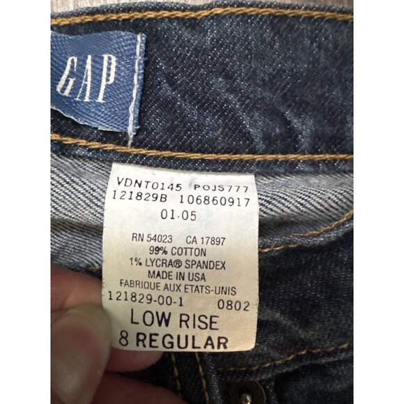 Gap Y2K Vintage Low Rise Flare Stretch Jeans 8 Regular Dark Wash Denim - Picture 3 of 7